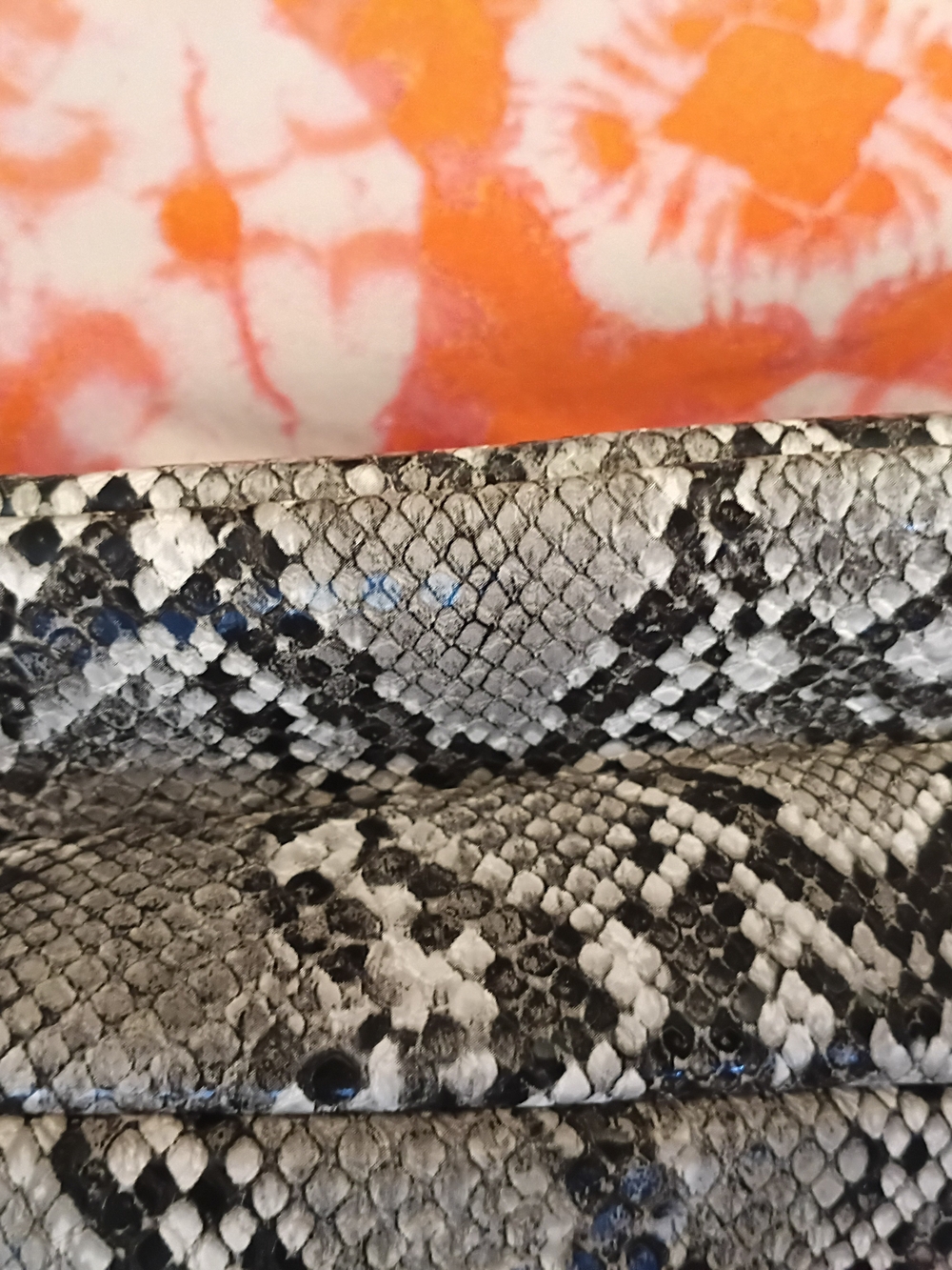 Python-Print Clutch with Gold Turn-Lock - Picture 3 of 7